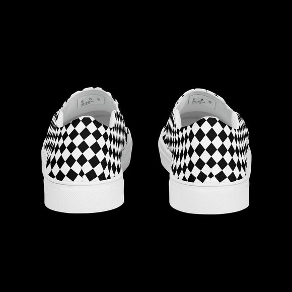 Men's Bring back the classic 70s checkerboard slip-on canvas shoes - Picture 4 of 8